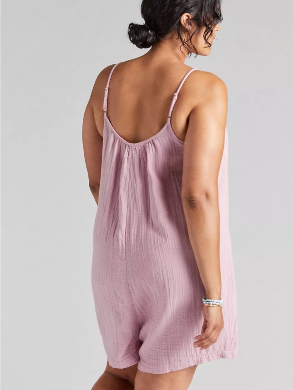 Daily Practice by Anthropologie Gauzy Light Purple Cotton Lounge Romper - Large